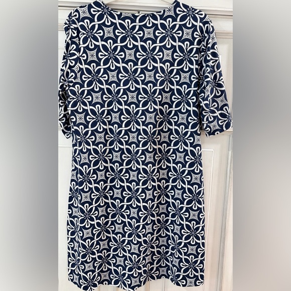 PRELOVED SZ L Lulu-B Navy and White Floral Dress - Picture 4 of 8